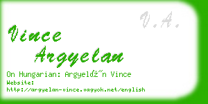 vince argyelan business card